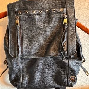 The Sak Black Leather Backpack Purse